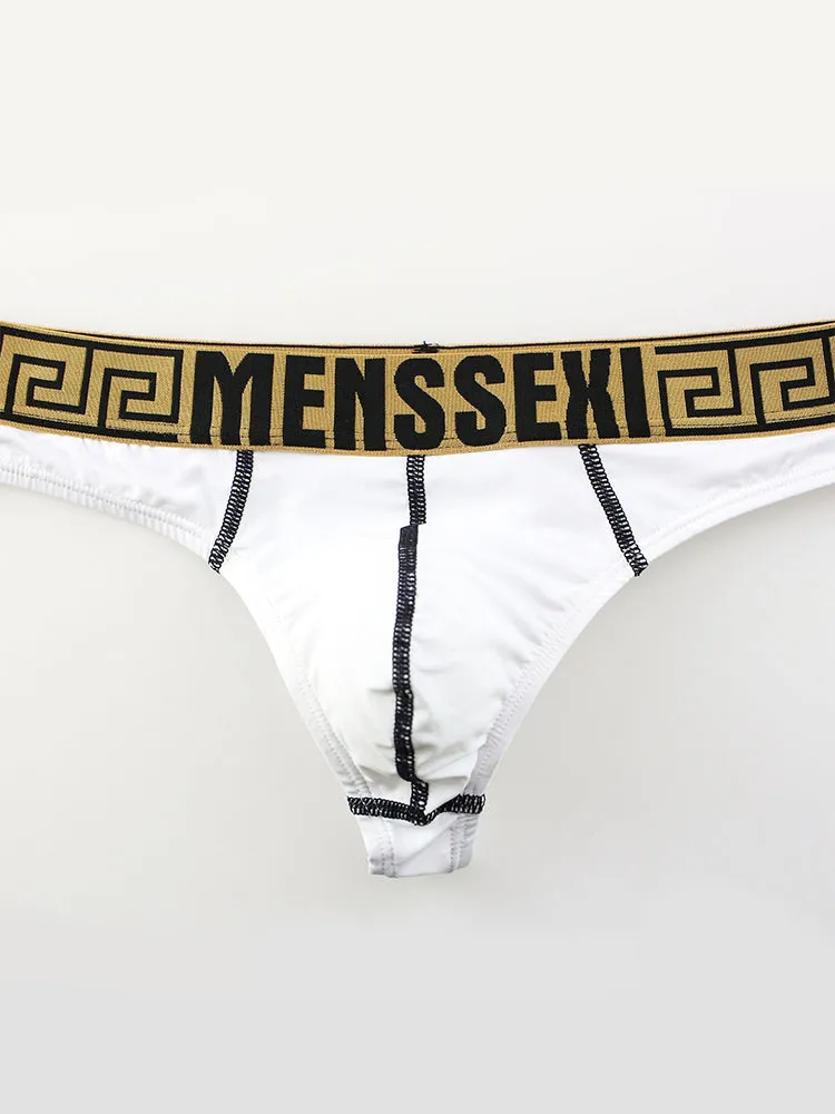 3 Pack Men's Sexy Thong Soft Breathable T-Back Briefs Seamless Briefs