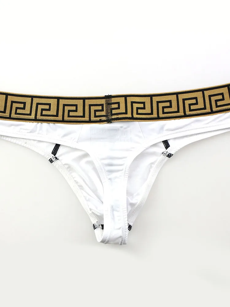 3 Pack Men's Sexy Thong Soft Breathable T-Back Briefs Seamless Briefs