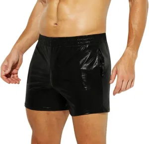 ABAFIP Men Holographic Shiny Metallic Swim Boxer Briefs Trunks Shorts Hot Pants Bikini Swimsuit Stage Clubwear