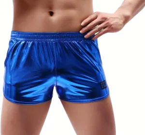 ABAFIP Men Holographic Shiny Metallic Swim Boxer Briefs Trunks Shorts Hot Pants Bikini Swimsuit Stage Clubwear
