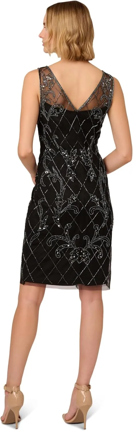 Adrianna Papell Women's Beaded Sheath Dress