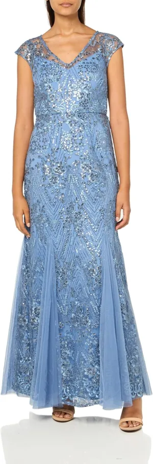 Alex Evenings Women's Long Fit and Flare Mother of The Bride Dress with Godet Detail (Petite and Regular Sizes)