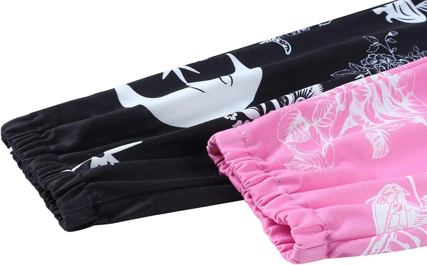 Amuver Women's Boho Hippie Harem Pants High Smocked Waist Printed Patchwork Sweatpants Yoga 90S Goth Baggy Casual Trousers