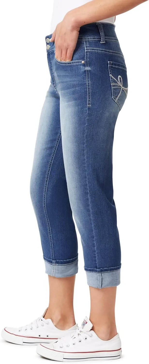 Angels Forever Young Women's Everflex Curvy Skinny Bling 23.5" Crop Jeans