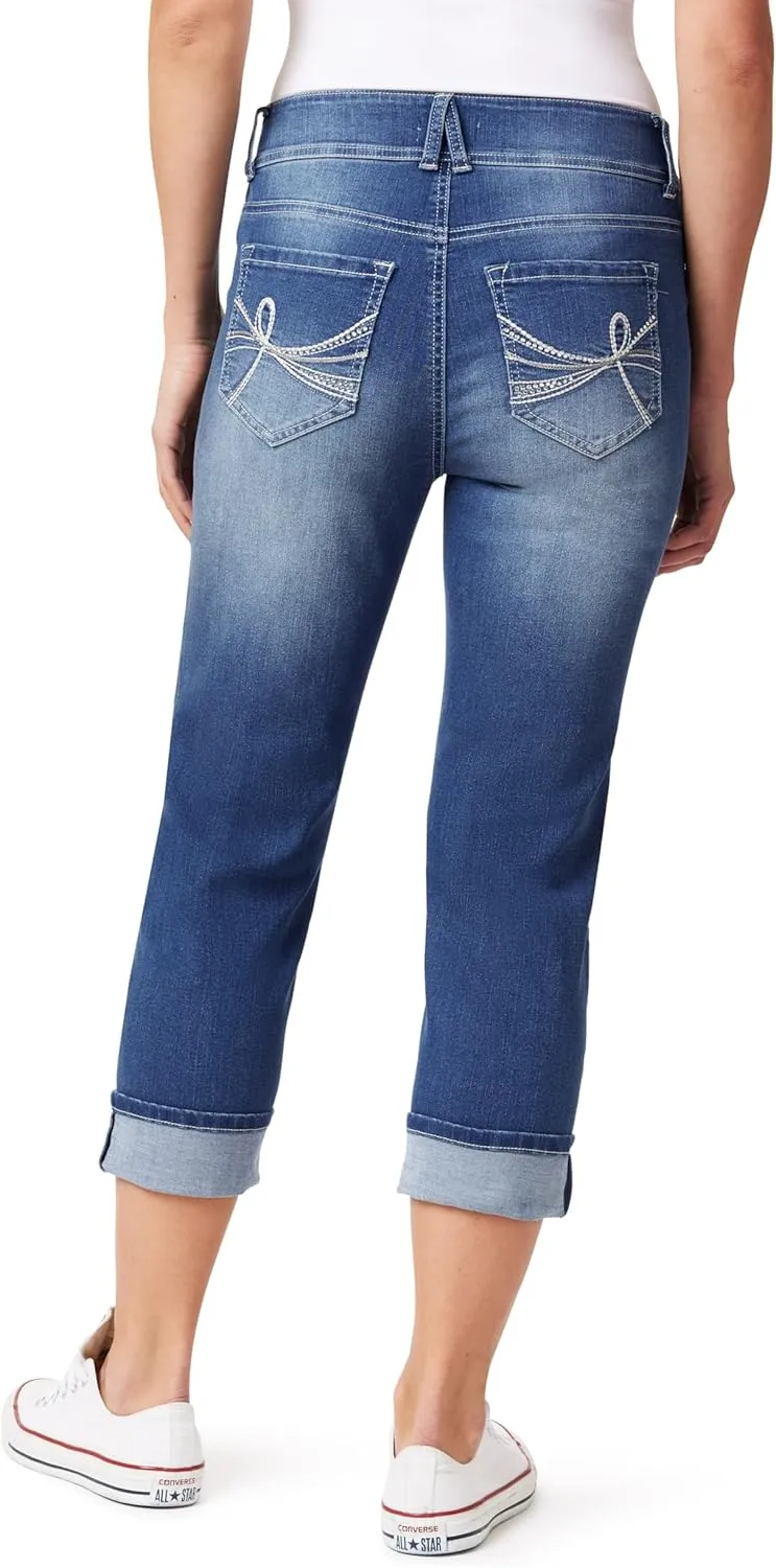 Angels Forever Young Women's Everflex Curvy Skinny Bling 23.5" Crop Jeans