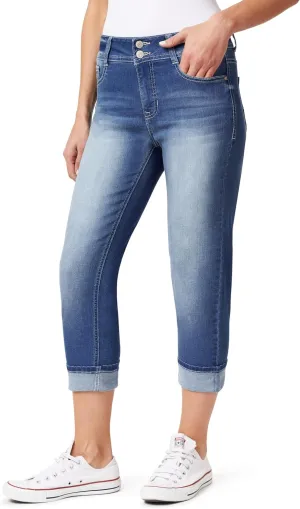 Angels Forever Young Women's Everflex Curvy Skinny Bling 23.5" Crop Jeans
