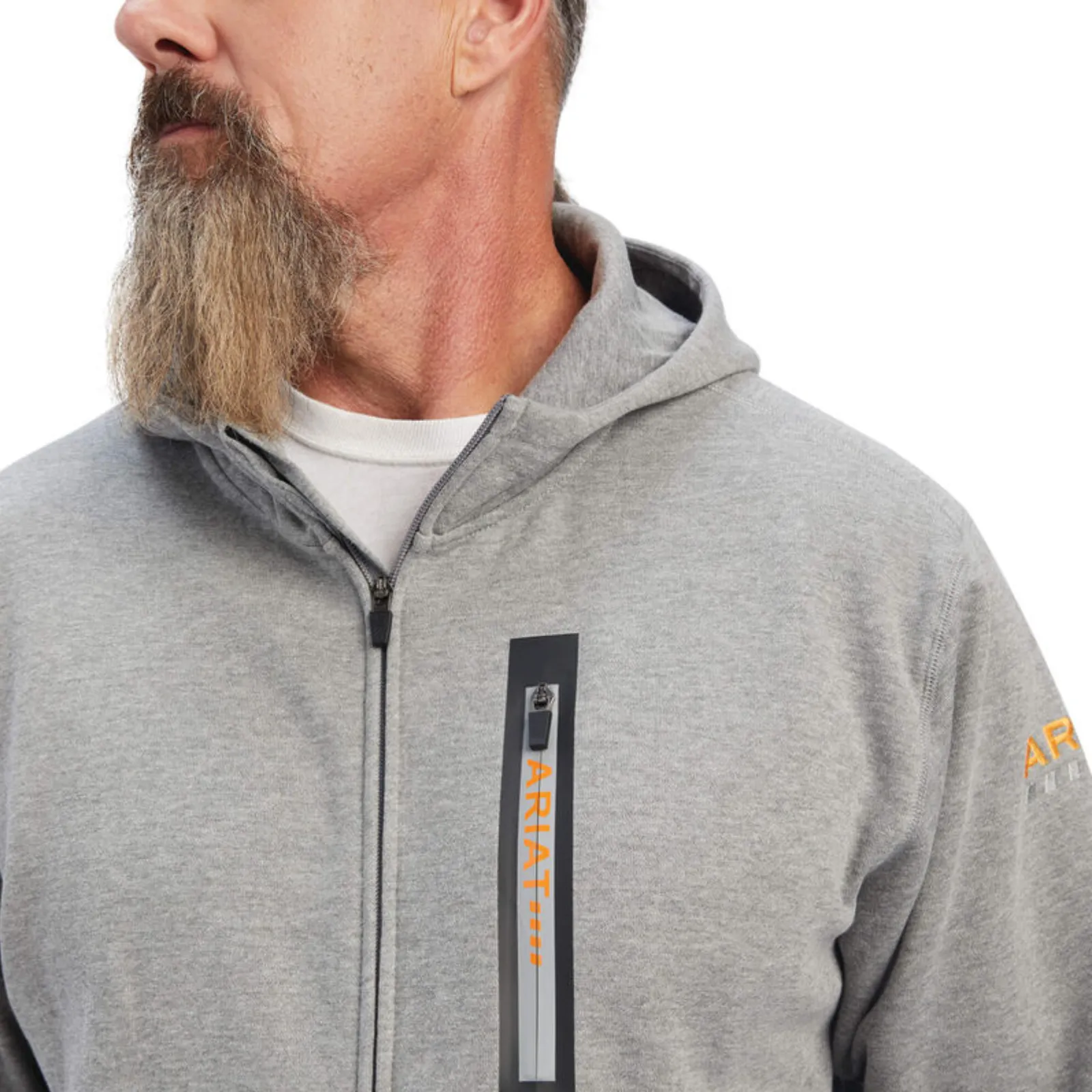 Ariat® Men's Rebar Workman Heather Grey Full Zip Hoodie 10041537