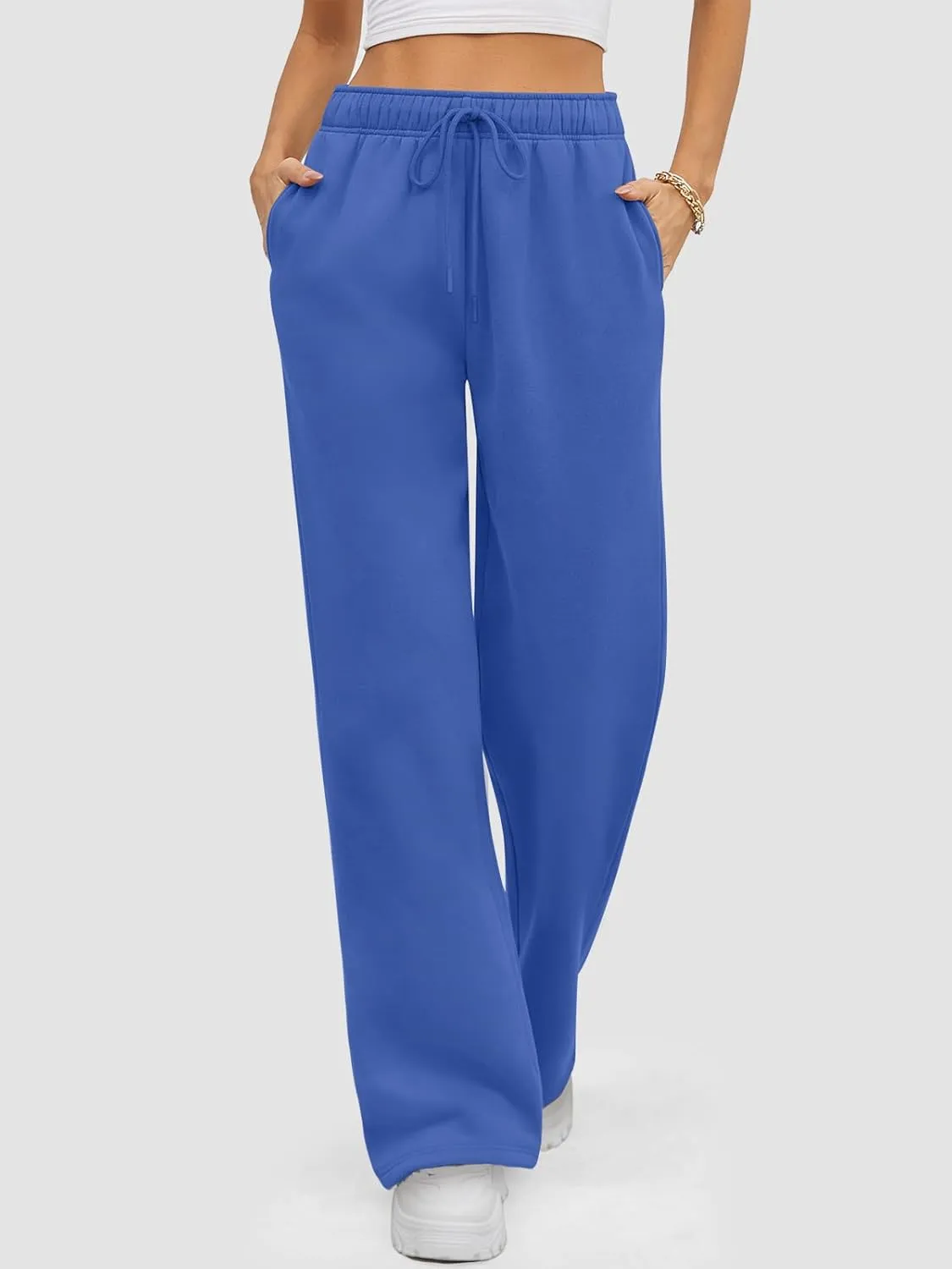 ATHMILE Womens Sweatpants 2025 Baggy Wide Fleece Lined Straight Leg Pants