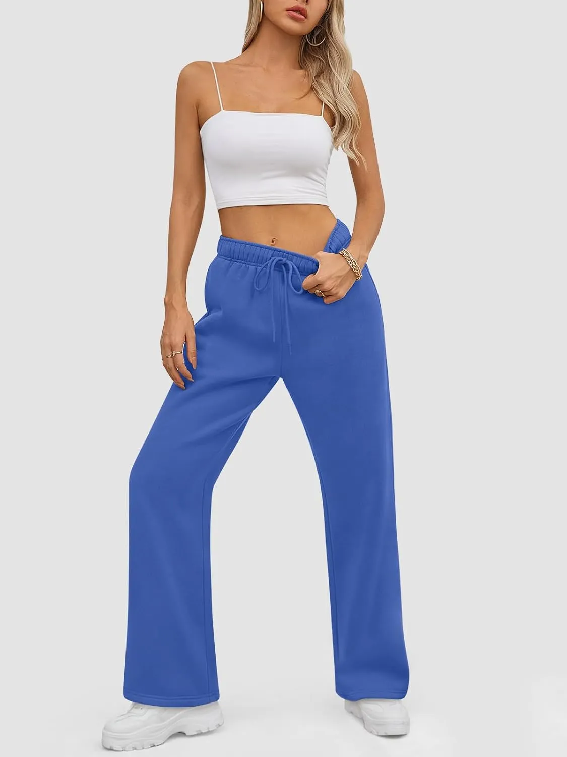 ATHMILE Womens Sweatpants 2025 Baggy Wide Fleece Lined Straight Leg Pants