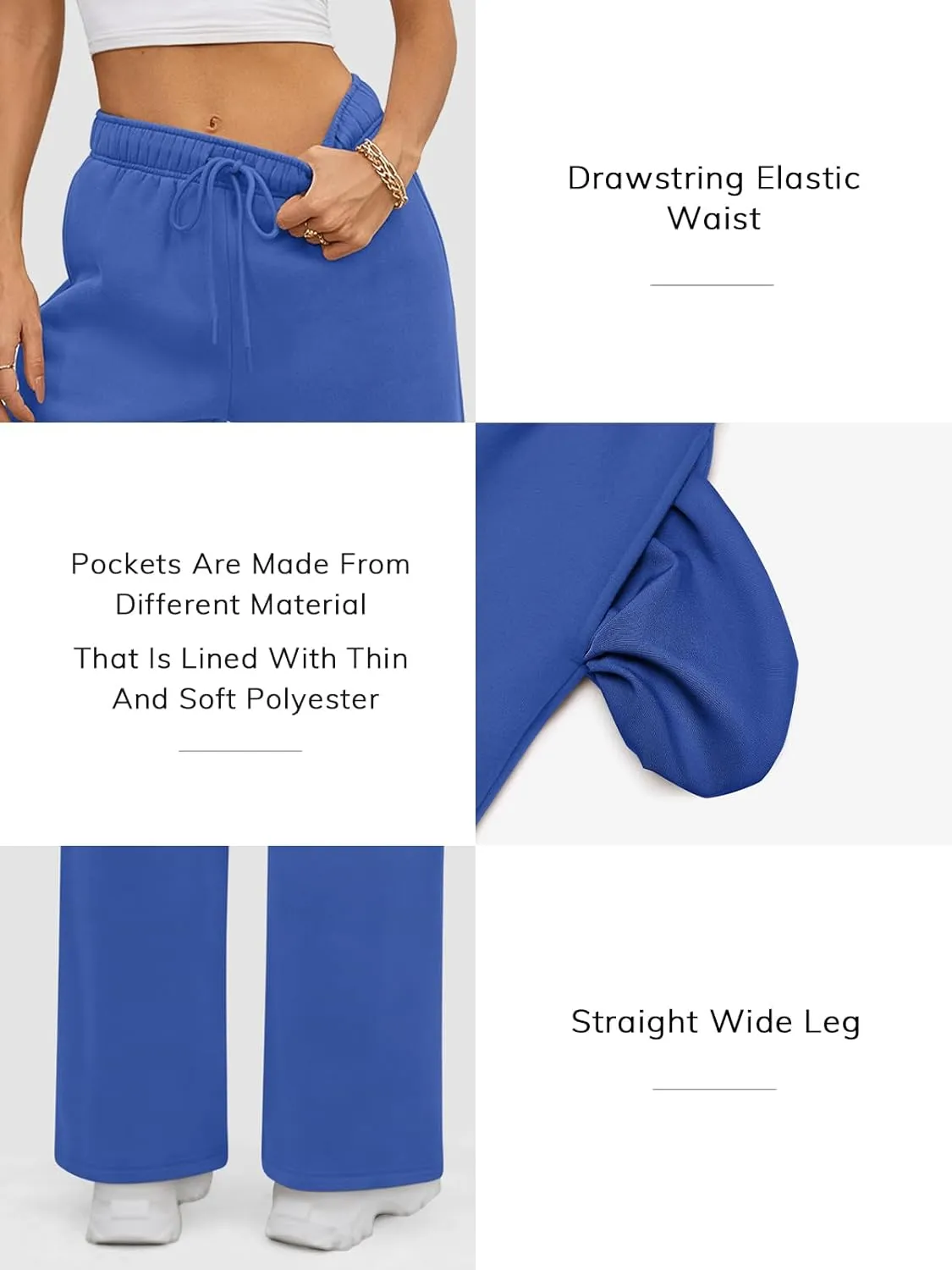ATHMILE Womens Sweatpants 2025 Baggy Wide Fleece Lined Straight Leg Pants
