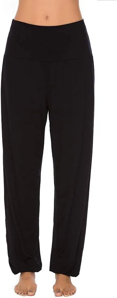AvaCostume Womens Harem Yoga Pants Side Slit Sport Workout Sweatpants