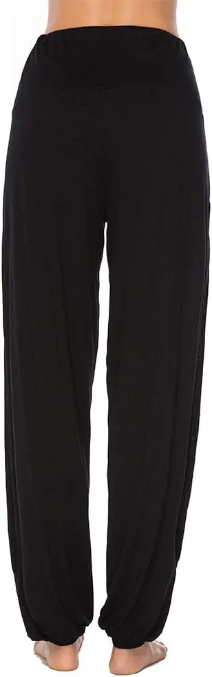 AvaCostume Womens Harem Yoga Pants Side Slit Sport Workout Sweatpants