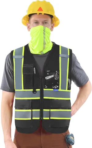 AYKRM 11 color High Vis Reflective Safety Vest for Women Men Security Pocket Zipper