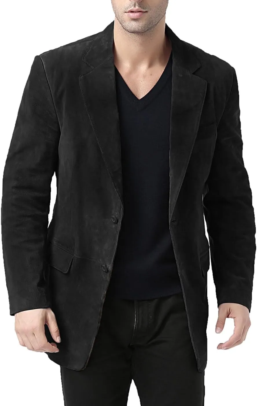 BGSD Men Cliff 2-Button Suede Leather Blazer Sport Coat Jacket (Also available in Big and Tall and Short)