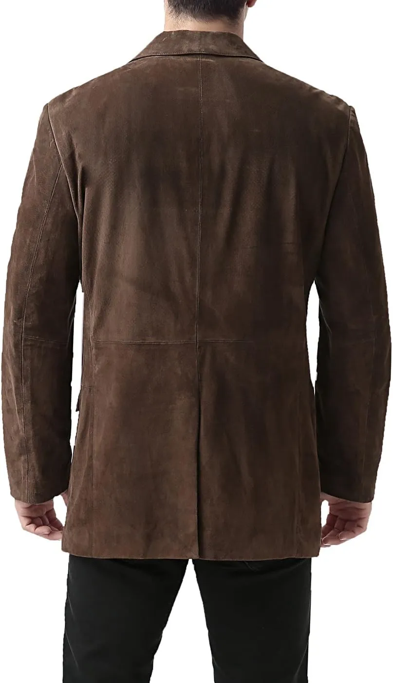 BGSD Men Cliff 2-Button Suede Leather Blazer Sport Coat Jacket (Also available in Big and Tall and Short)