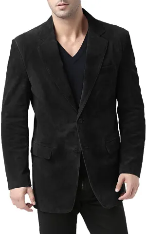 BGSD Men Cliff 2-Button Suede Leather Blazer Sport Coat Jacket (Also available in Big and Tall and Short)