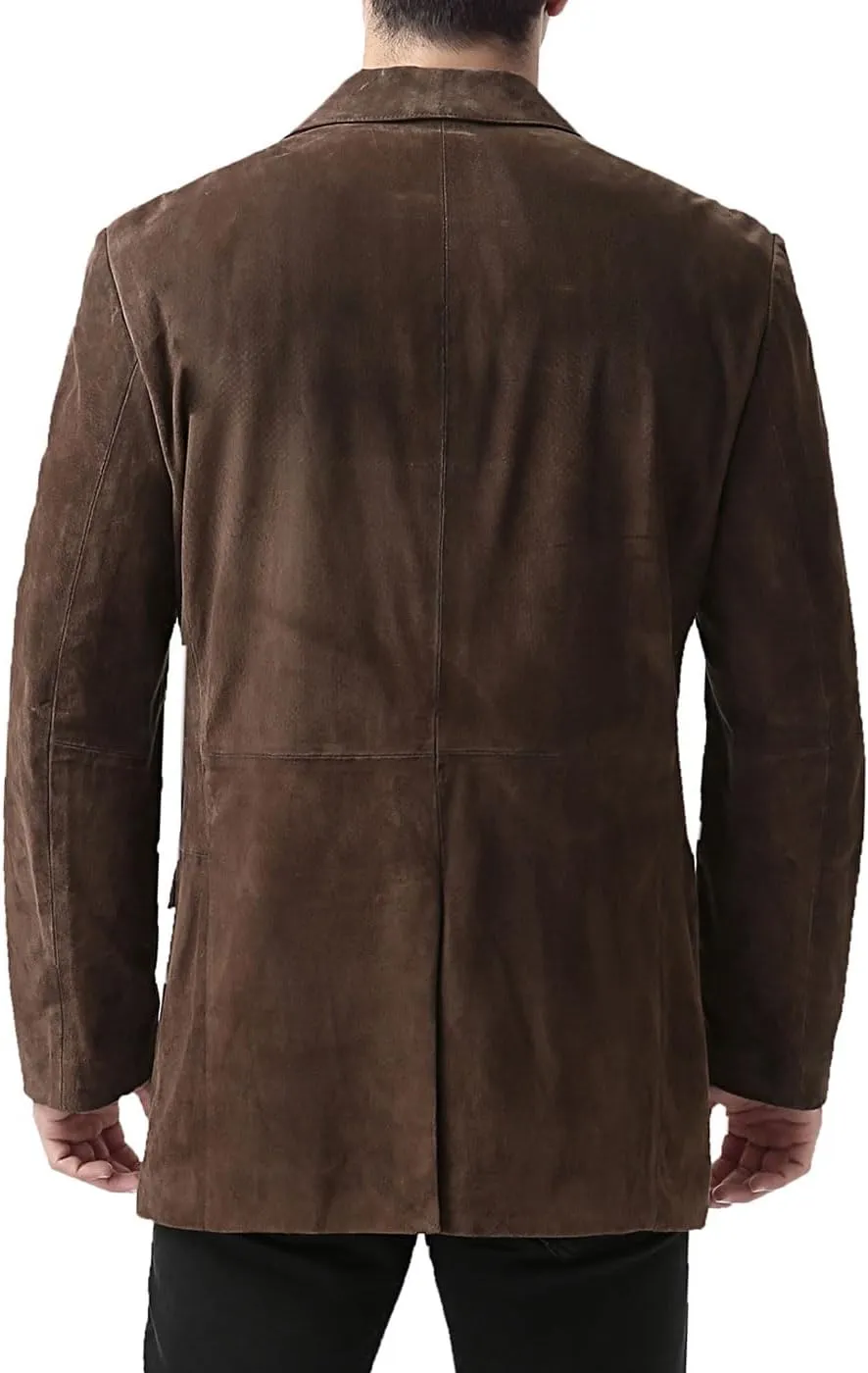 BGSD Men Cliff 2-Button Suede Leather Blazer Sport Coat Jacket (Also available in Big and Tall and Short)