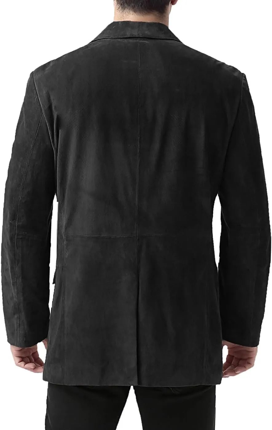 BGSD Men Cliff 2-Button Suede Leather Blazer Sport Coat Jacket (Also available in Big and Tall and Short)