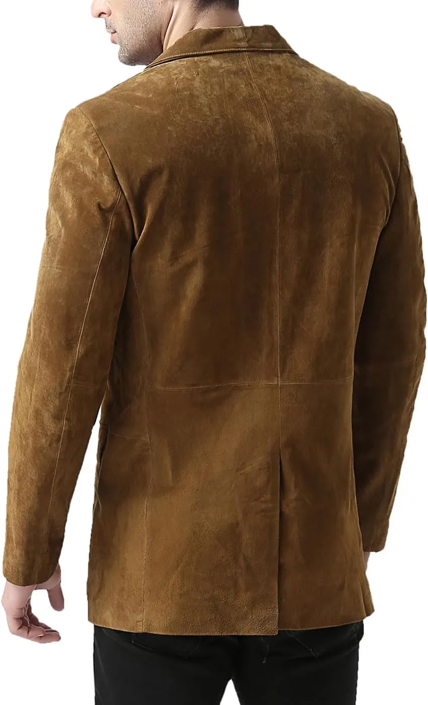 BGSD Men Cliff 2-Button Suede Leather Blazer Sport Coat Jacket (Also available in Big and Tall and Short)