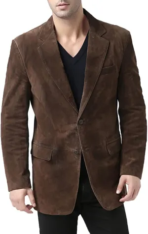 BGSD Men Cliff 2-Button Suede Leather Blazer Sport Coat Jacket (Also available in Big and Tall and Short)