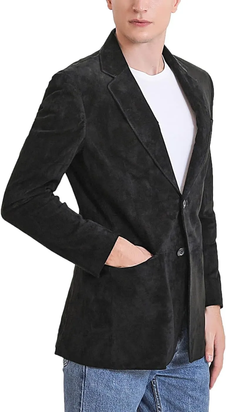 BGSD Men Richard Classic Leather Blazer Lambskin Sport Coat Jacket (Regular, Big & Tall and Short)