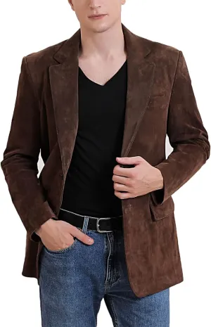 BGSD Men Richard Classic Leather Blazer Lambskin Sport Coat Jacket (Regular, Big & Tall and Short)