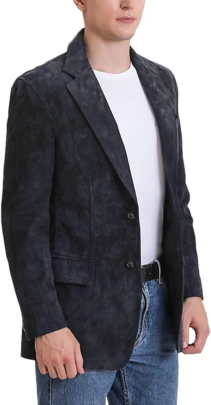 BGSD Men Richard Classic Leather Blazer Lambskin Sport Coat Jacket (Regular, Big & Tall and Short)