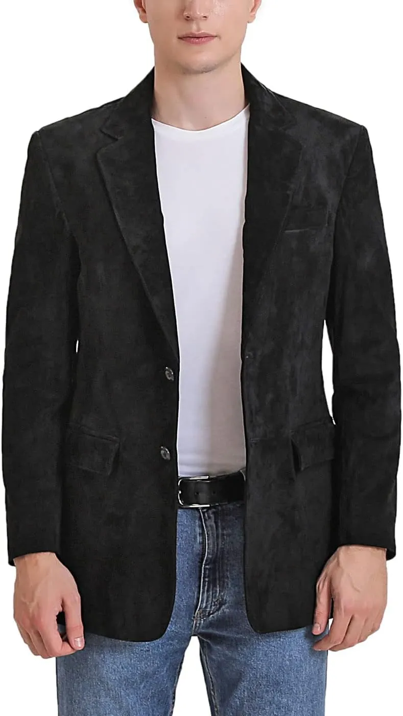 BGSD Men Richard Classic Leather Blazer Lambskin Sport Coat Jacket (Regular, Big & Tall and Short)