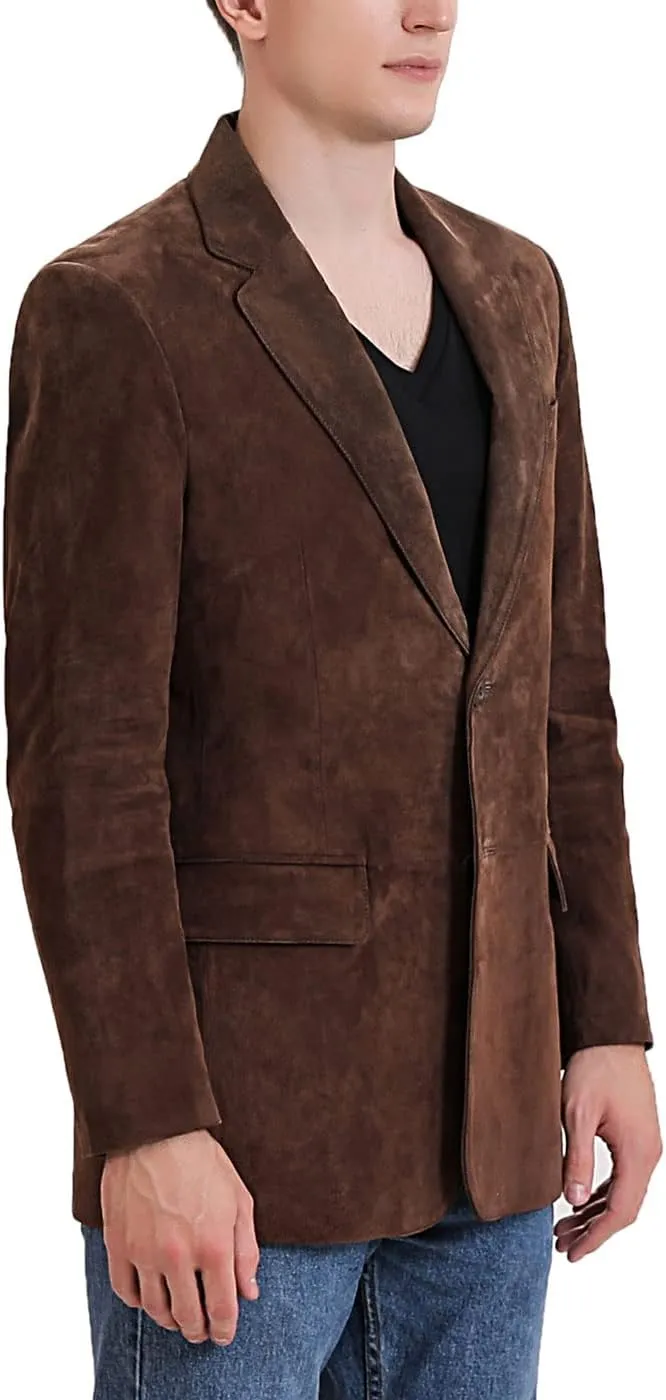 BGSD Men Richard Classic Leather Blazer Lambskin Sport Coat Jacket (Regular, Big & Tall and Short)