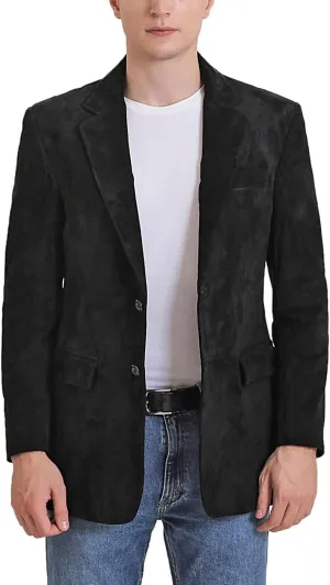 BGSD Men Richard Classic Leather Blazer Lambskin Sport Coat Jacket (Regular, Big & Tall and Short)