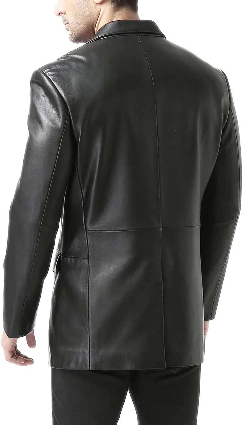 BGSD Men Richard Classic Leather Blazer Lambskin Sport Coat Jacket (Regular, Big & Tall and Short)