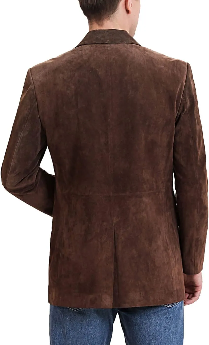 BGSD Men Richard Classic Leather Blazer Lambskin Sport Coat Jacket (Regular, Big & Tall and Short)