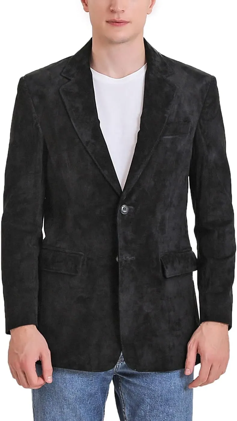 BGSD Men Richard Classic Leather Blazer Lambskin Sport Coat Jacket (Regular, Big & Tall and Short)