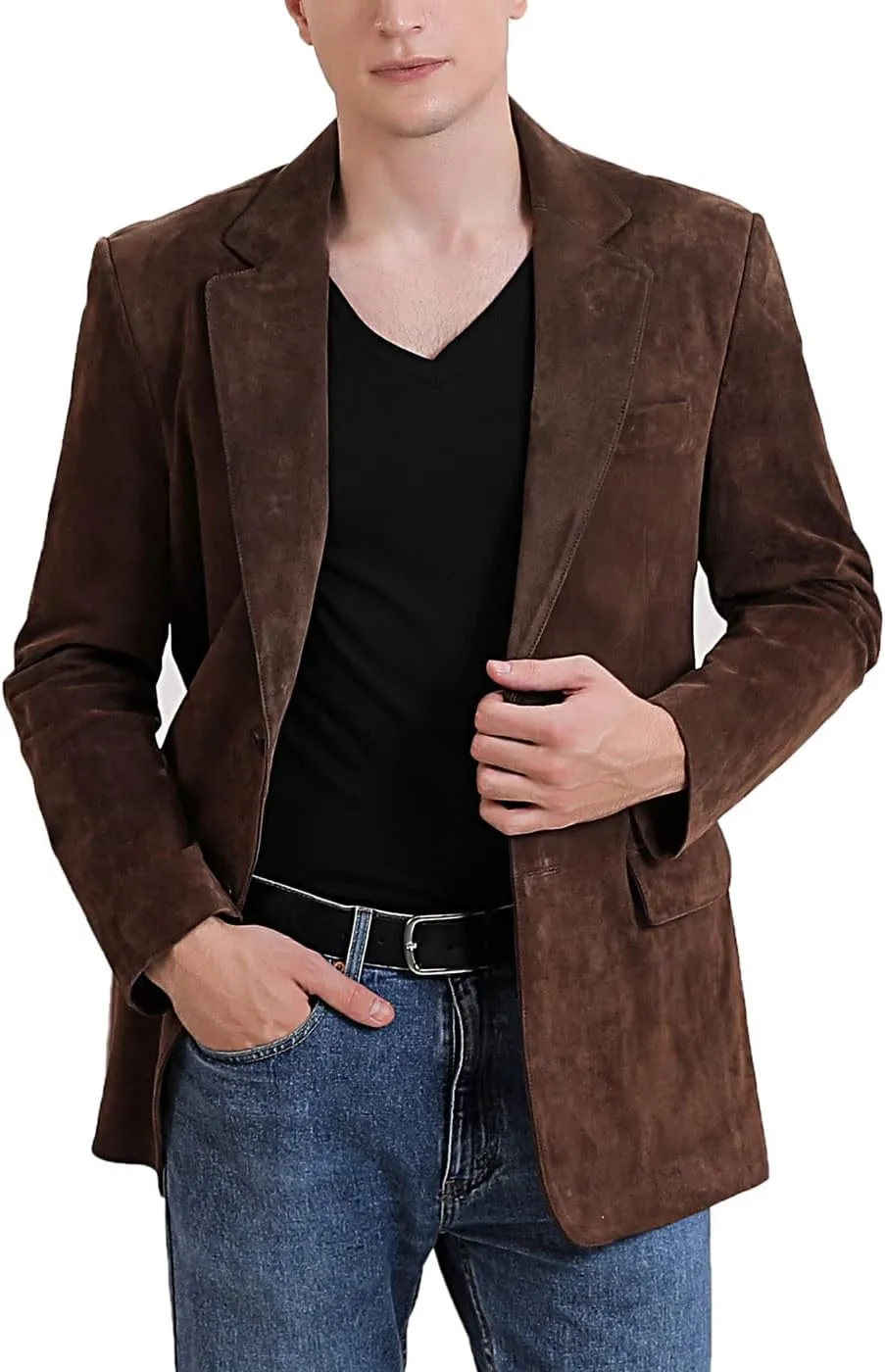BGSD Men Richard Classic Leather Blazer Lambskin Sport Coat Jacket (Regular, Big & Tall and Short)