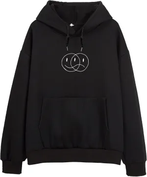 Bobeutou Halloween Pumpkin Graphic Oversized Hoodies for Women Spooky Vintage Fleece Y2k Aesthetic Sweatshirt Teen Girls