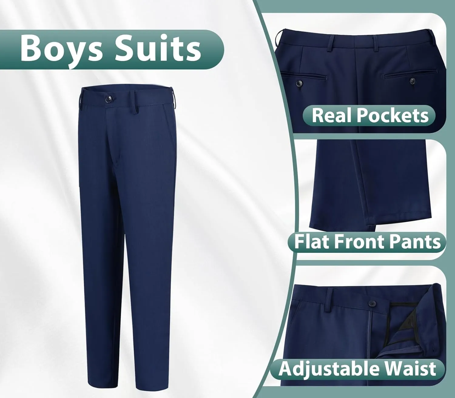 Boys Suits 3 Piece Slim Fit Suit Set Dresswear Ring Bearer Outfit for Boy