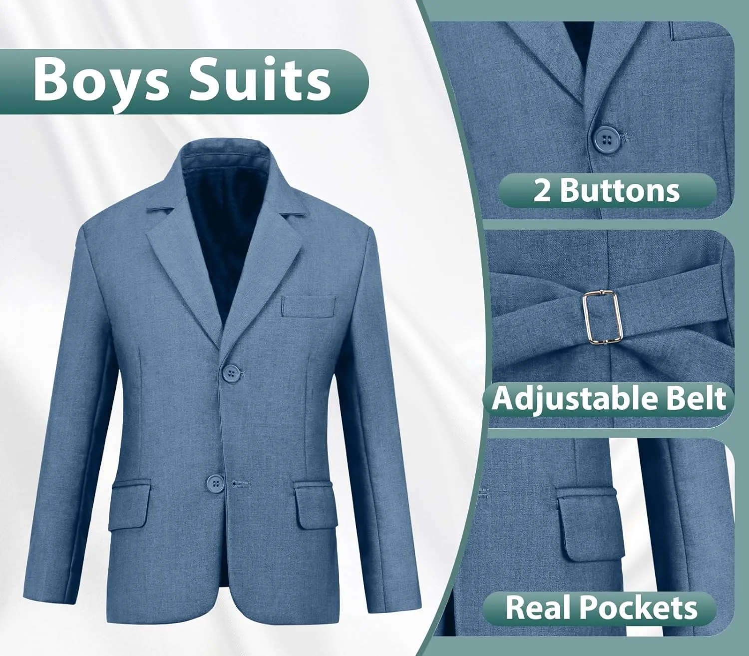 Boys Suits 3 Piece Slim Fit Suit Set Dresswear Ring Bearer Outfit for Boy
