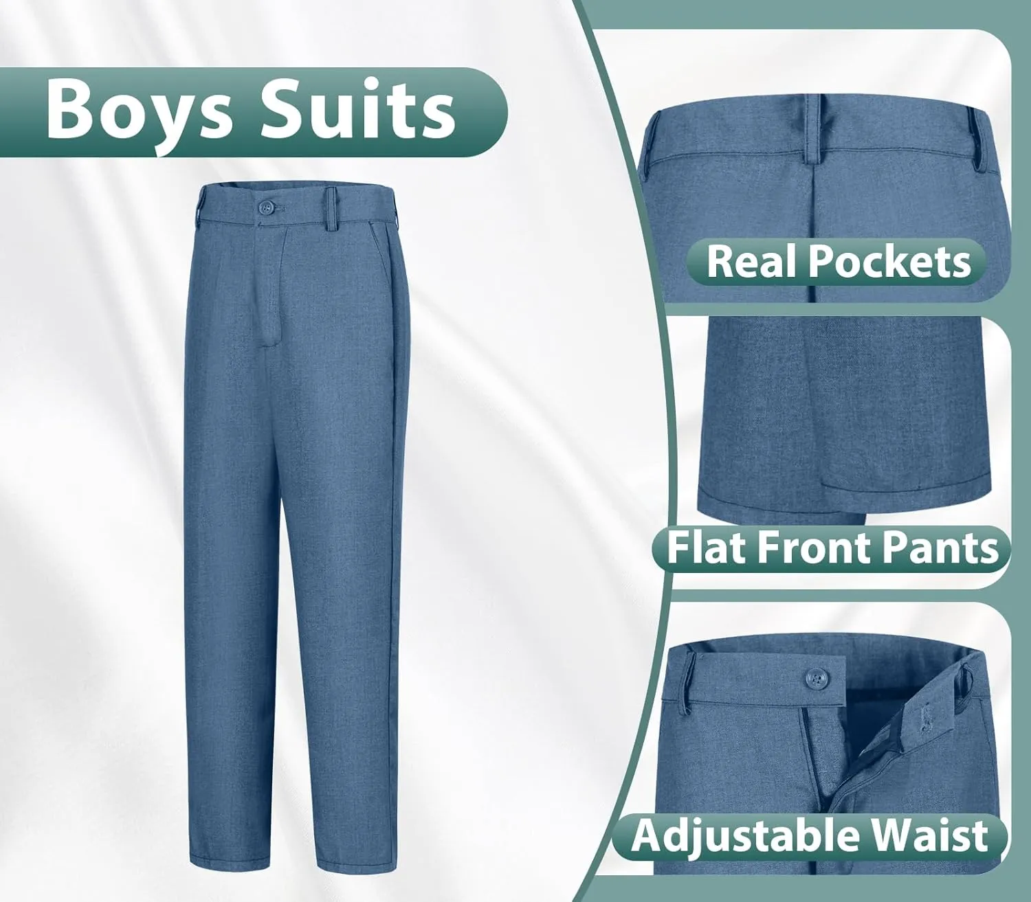 Boys Suits 3 Piece Slim Fit Suit Set Dresswear Ring Bearer Outfit for Boy