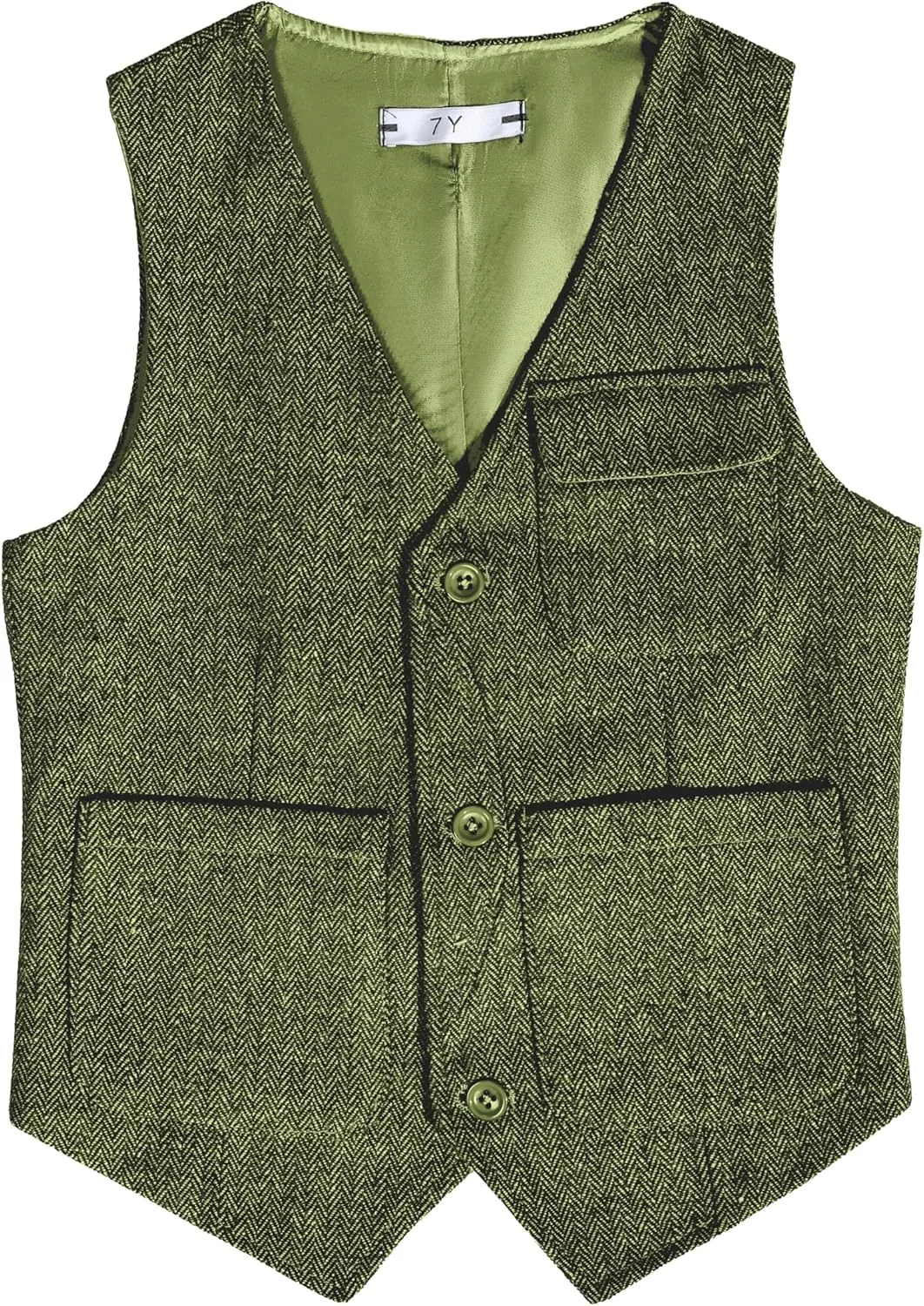 Boys Vest Vintage Tweed Toddler Little Kids Waistcoat with Pocket Sleeveless Slim Fit Casual Vest Outfit