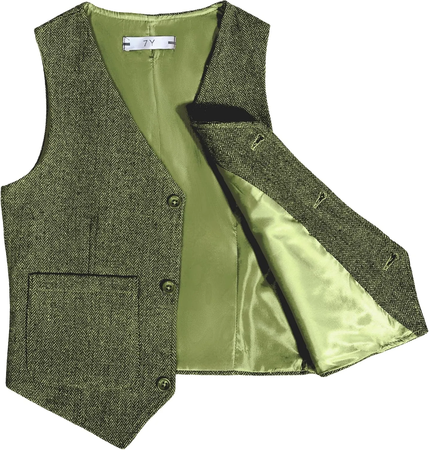 Boys Vest Vintage Tweed Toddler Little Kids Waistcoat with Pocket Sleeveless Slim Fit Casual Vest Outfit