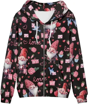 Buybai Women Fashion Hoodies Zip up Plus Size Sweatshirts with Front Pocket Oversized