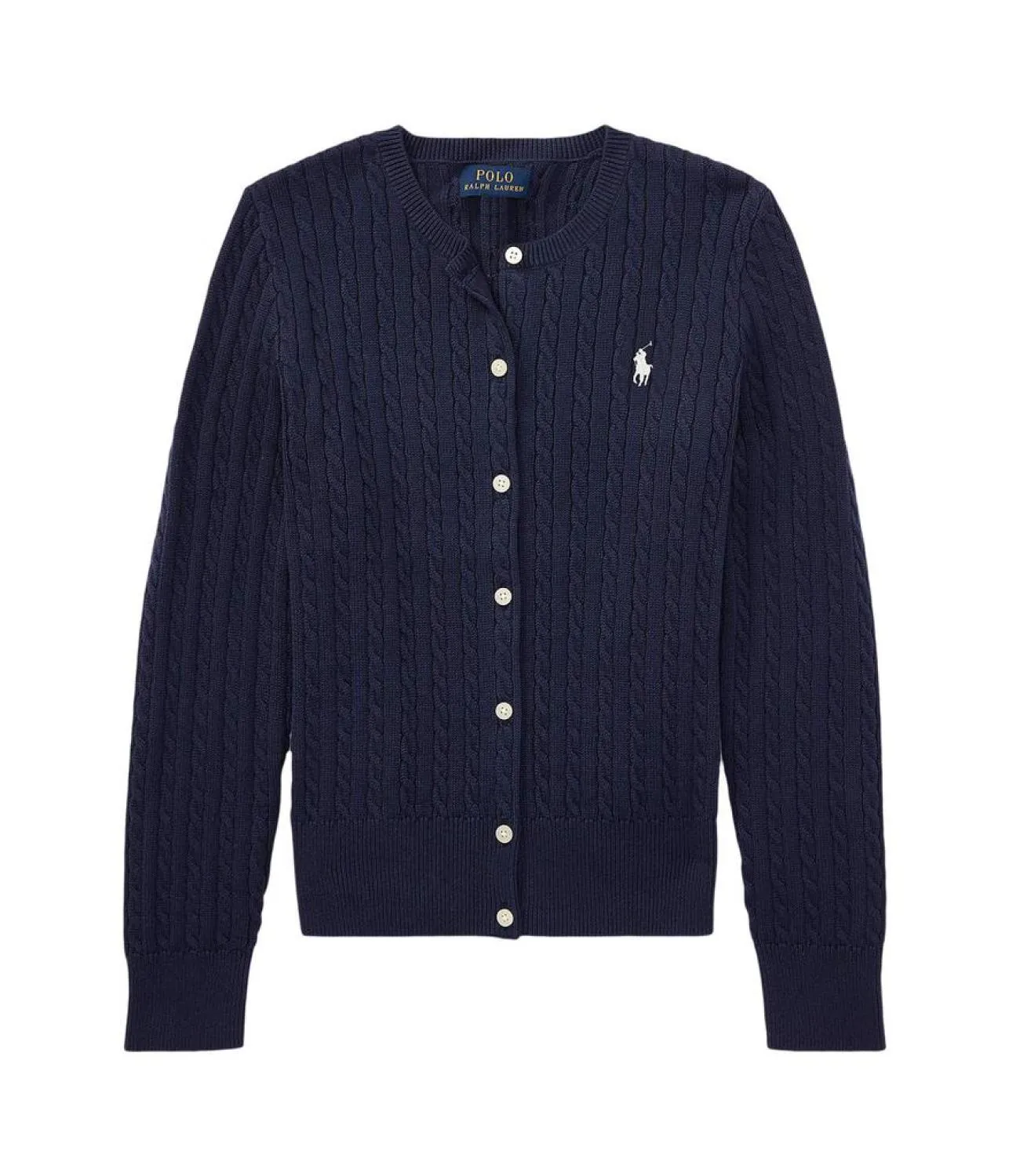 Cable Knit Cotton Cardigan (Big Kids)