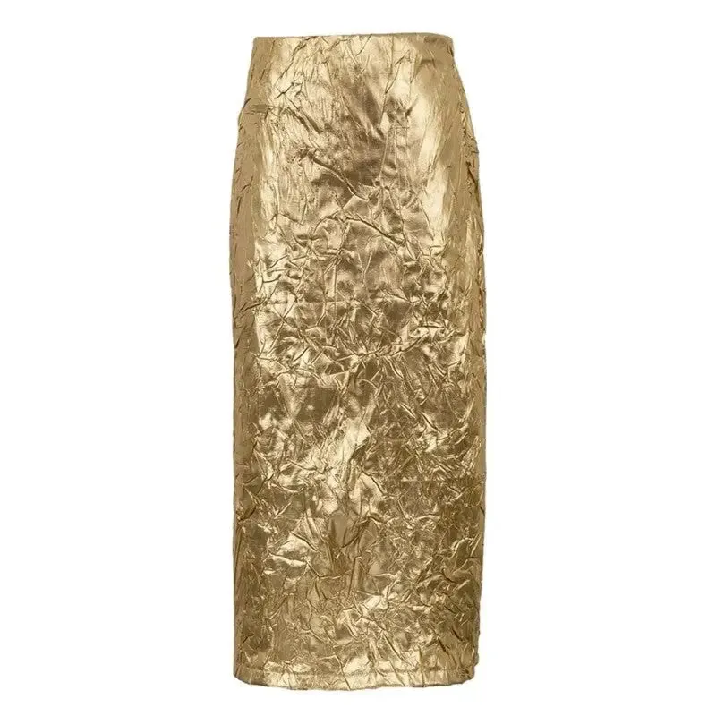 Chic High Waist Midi Slim Skirt