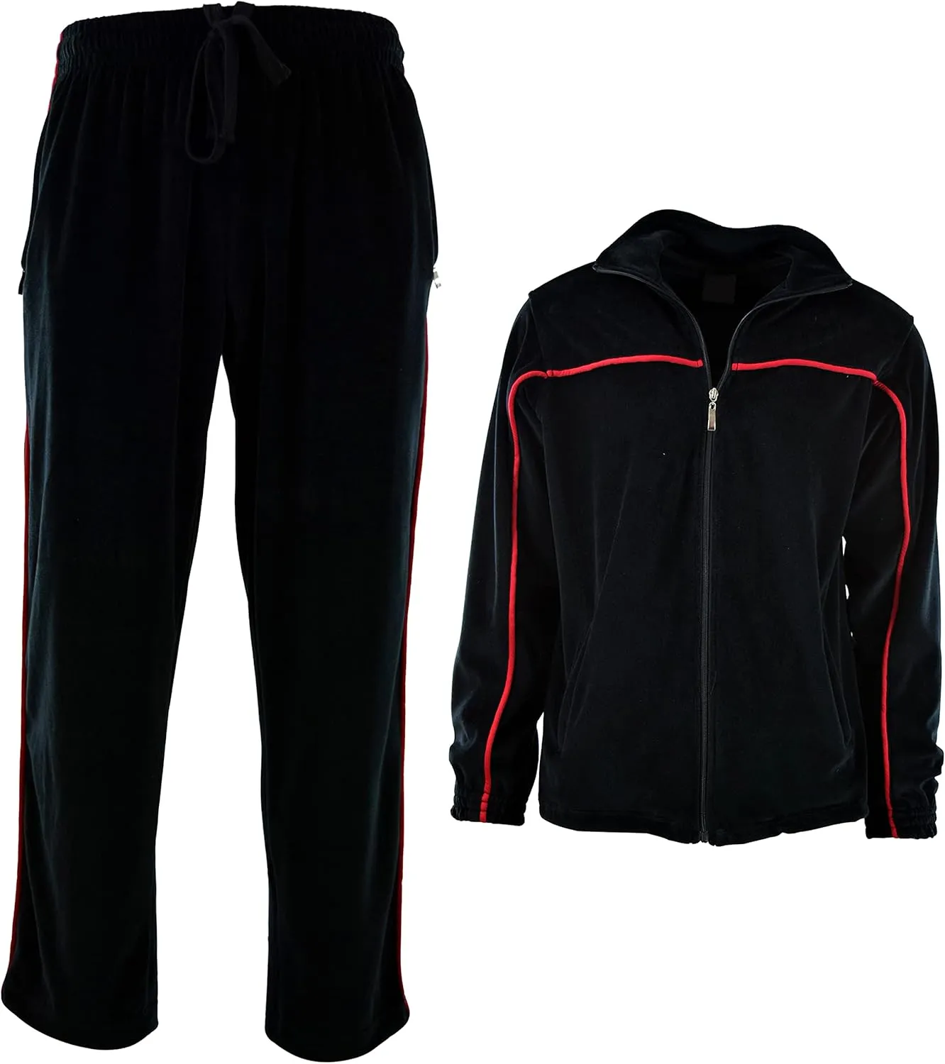 ChoiceApparel Mens Velour Tracksuit with Zippered Pockets