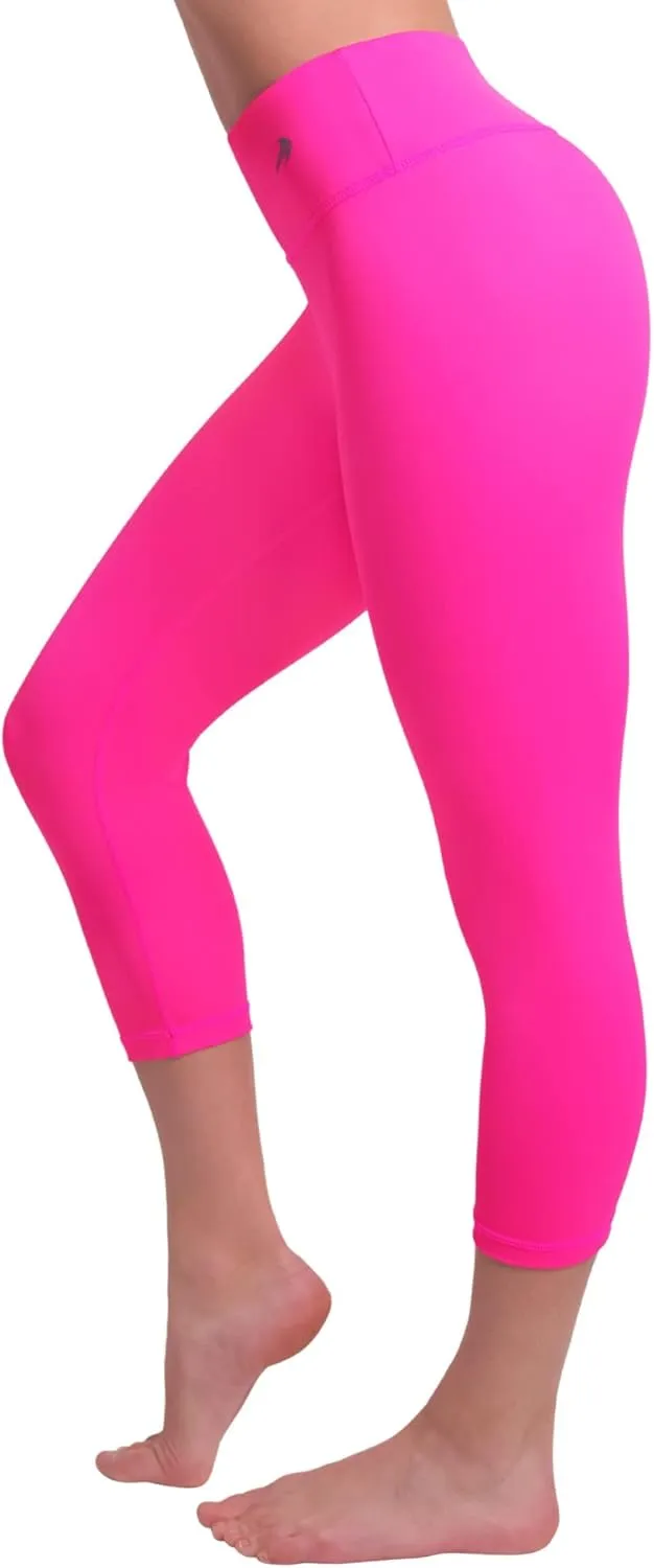CompressionZ High Waisted Capri Leggings for Women Tummy Control - Workout Yoga Pants