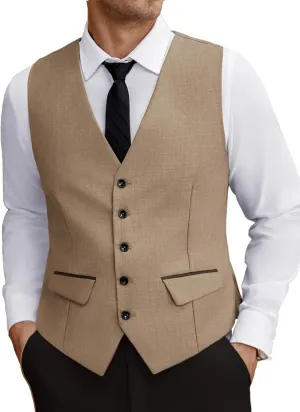 COOFANDY Men's Business Suit Vest Slim Fit Dress Vest Wedding Waistcoat
