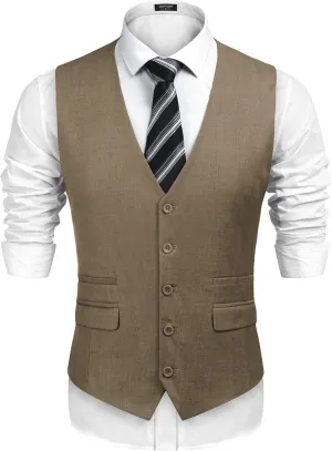 COOFANDY Mens Suit Vest Formal Dress Vest Slim Fit Buesiness Wedding Waistcoat