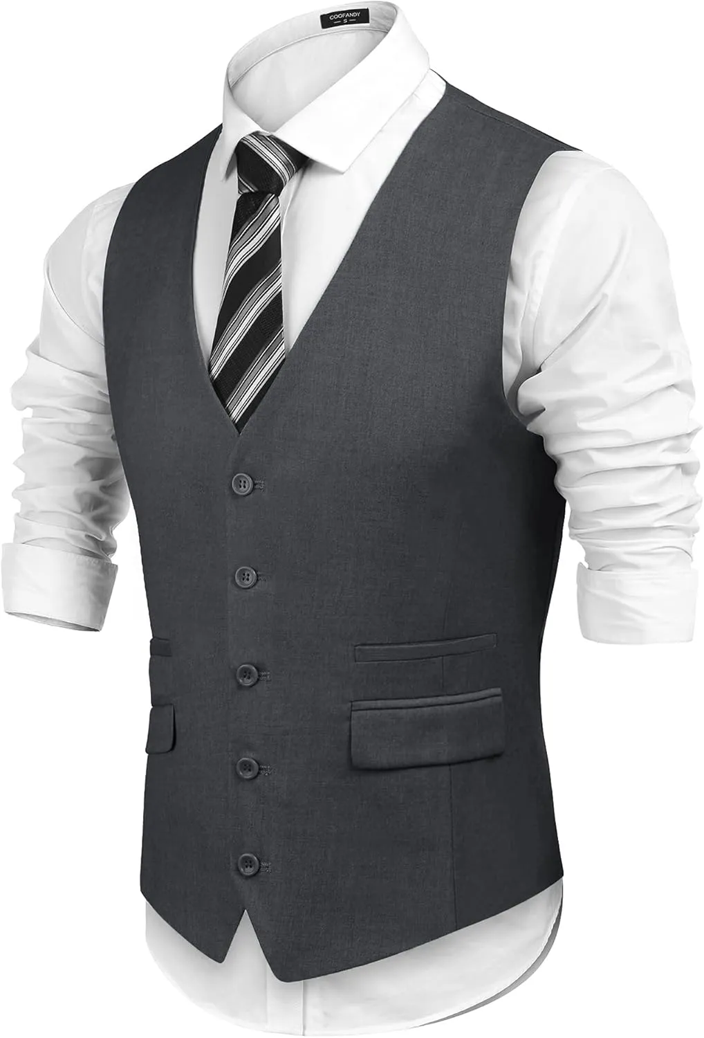 COOFANDY Mens Suit Vest Formal Dress Vest Slim Fit Buesiness Wedding Waistcoat