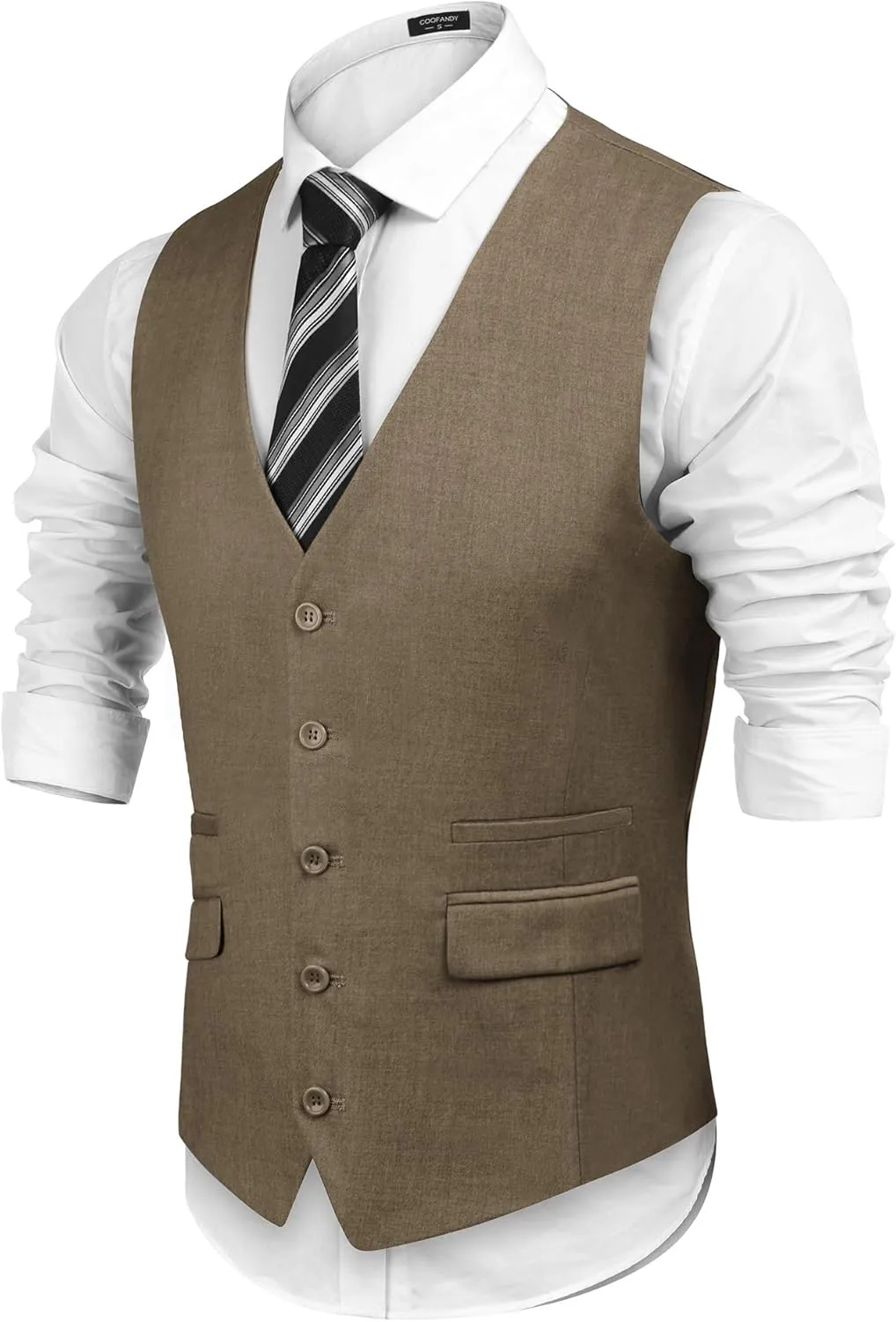 COOFANDY Mens Suit Vest Formal Dress Vest Slim Fit Buesiness Wedding Waistcoat