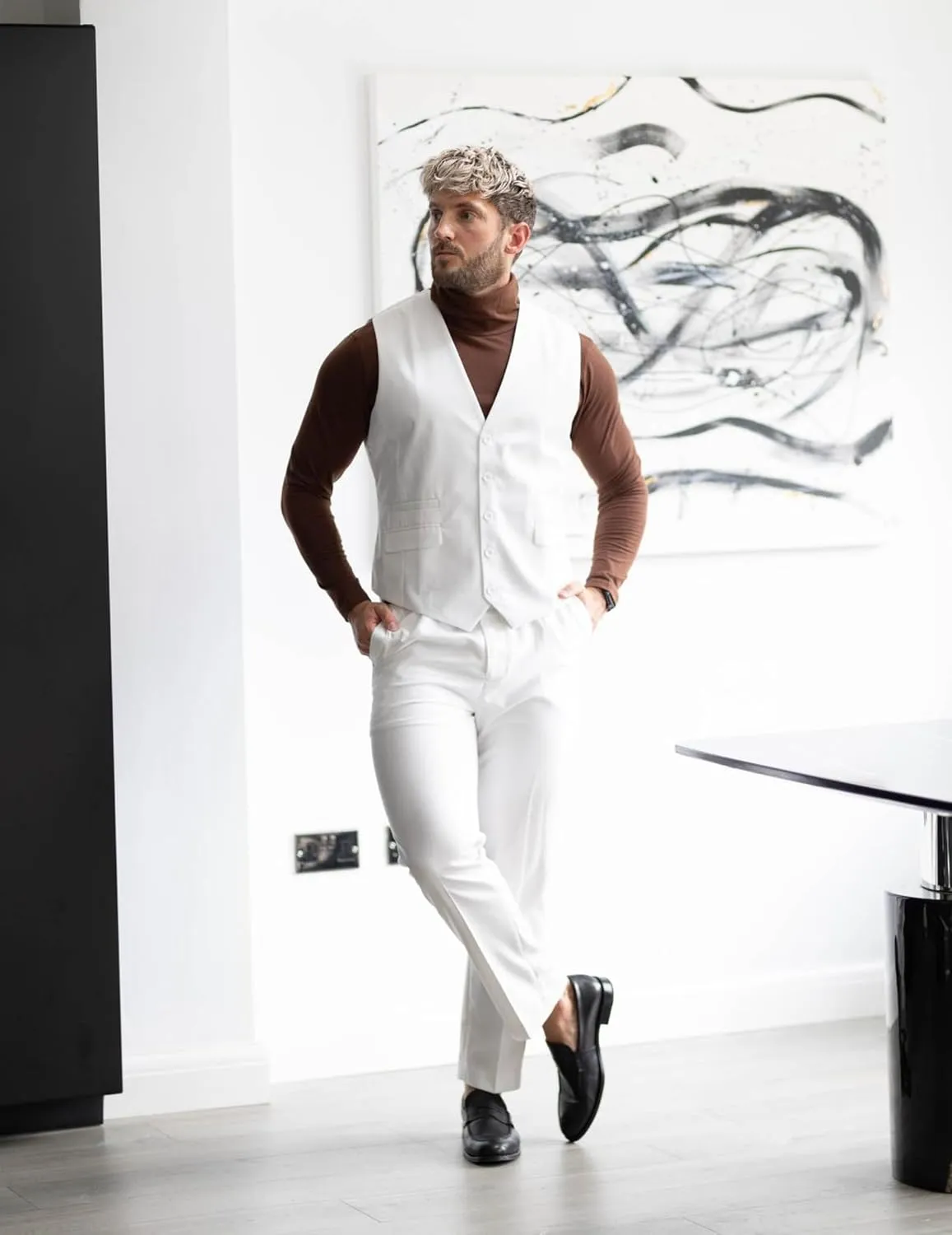 COOFANDY Mens Suit Vest Formal Dress Vest Slim Fit Buesiness Wedding Waistcoat